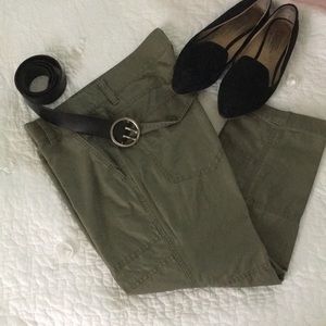 Green J. Crew City Fit Capris